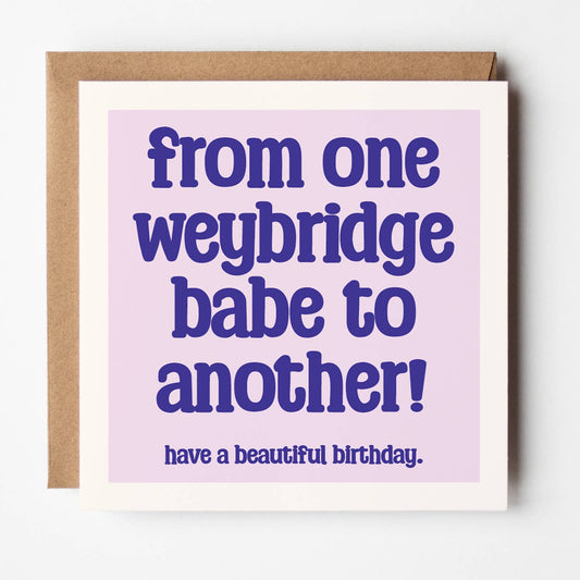 One Babe to Another - Add Town Customised Card