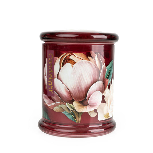 Large Glass Lidded Jar Candle - Peony & Water