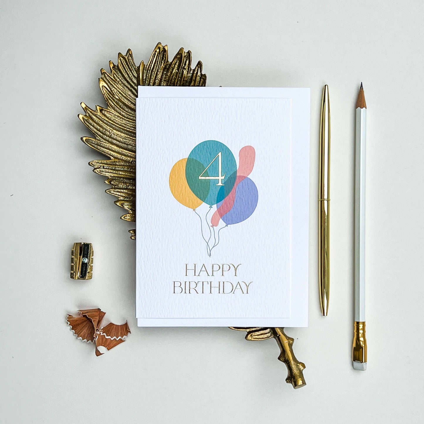 Fourth Birthday Balloon Bunch Card
