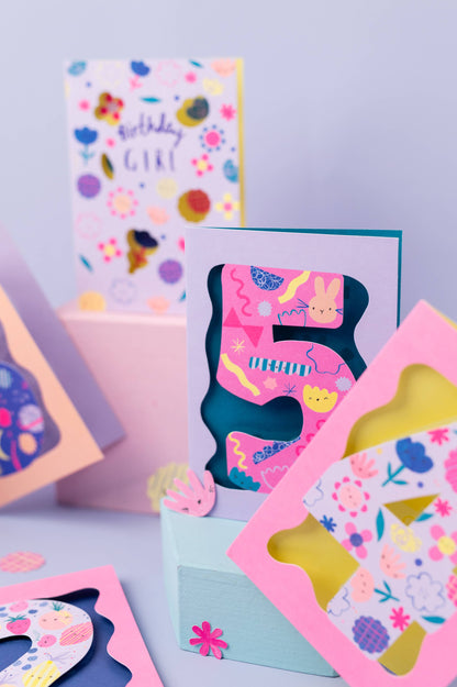 Doodle 5 Age Card Girls