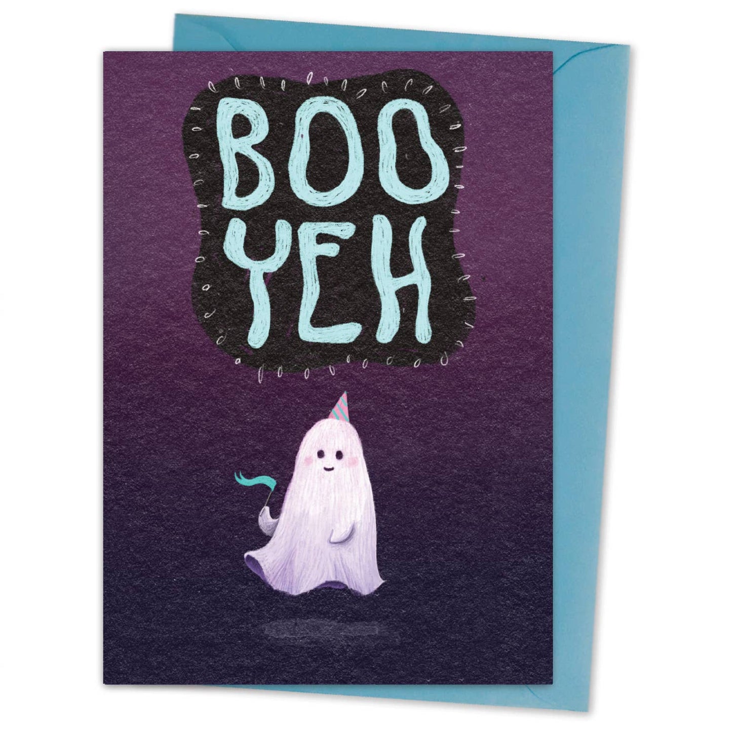 Boo Yeh - Ghost - Birthday Party Card - Cute Halloween Scary