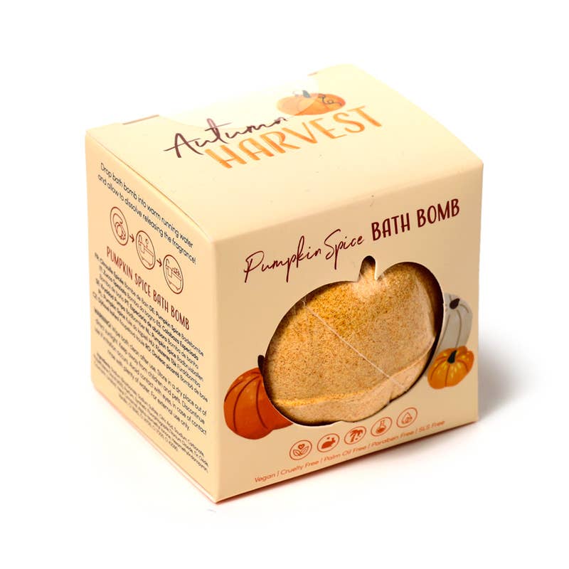 Autumn Harvest Pumpkin Shaped Bath Bomb in Gift Box