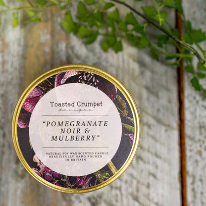 Pomegranate Noir & Mulberry Candle in Matt Gold Tin