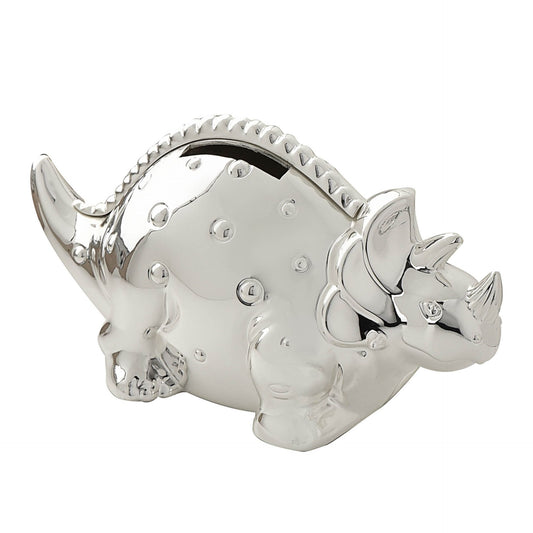 Bambino Silver Plated Dinosaur  Money Box