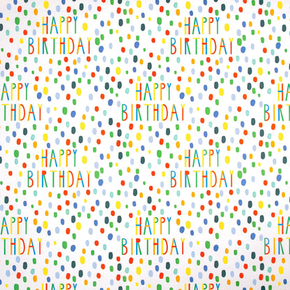 2M Colourful Happy Birthday Wrapping Paper Roll