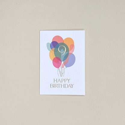 Ninth Birthday Balloon Bunch Card