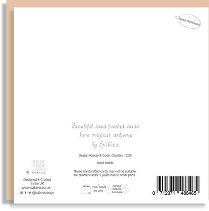 Floral Engagement Ring Roses Hand-Finished Sequin Card