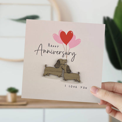 Sausage Dog Anniversary Card