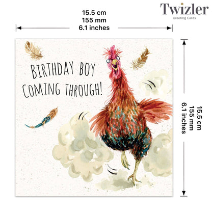 Rooster Birthday Boy - Funny Birthday Card