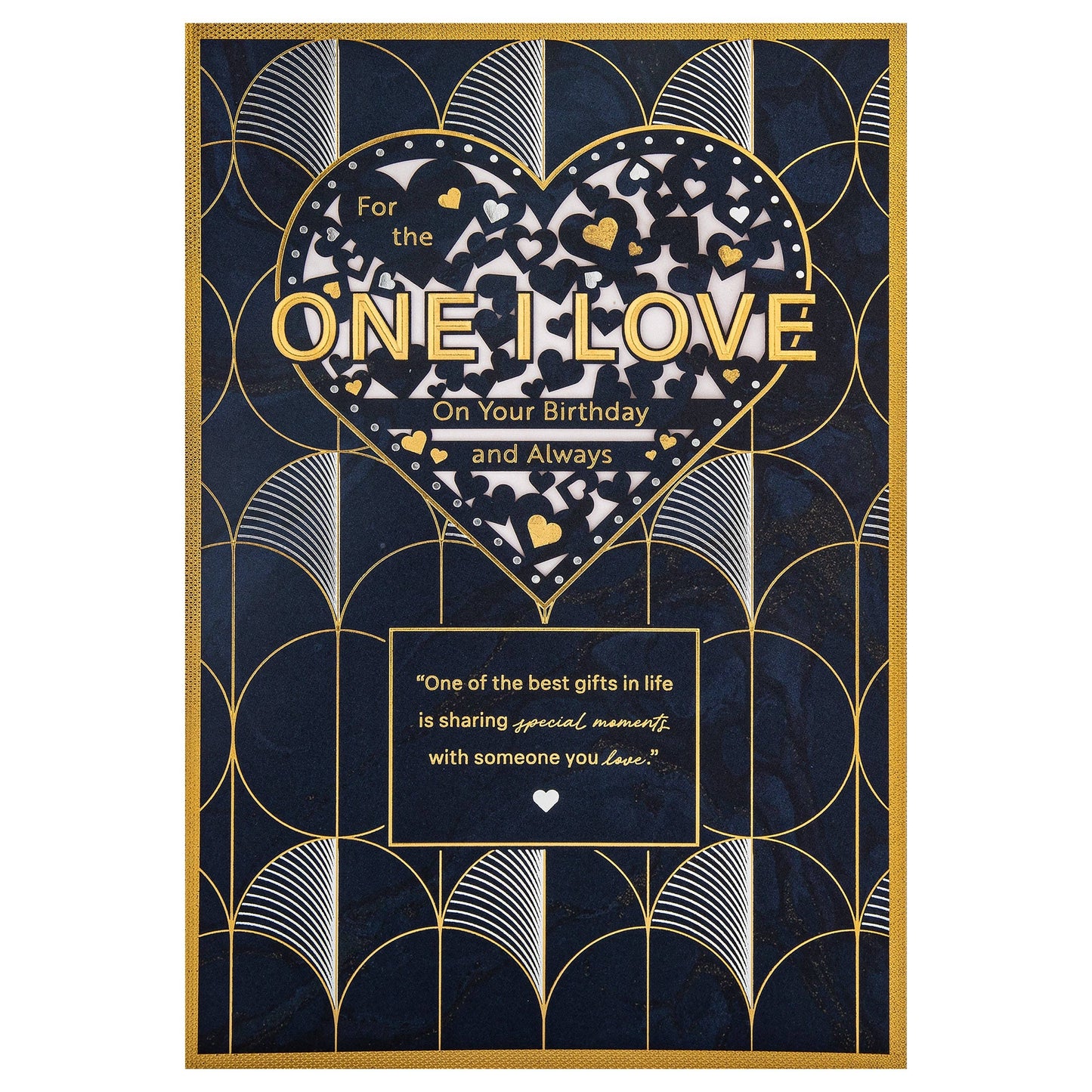 Birthday Card for Loved One - Dark Heart Pattern Design