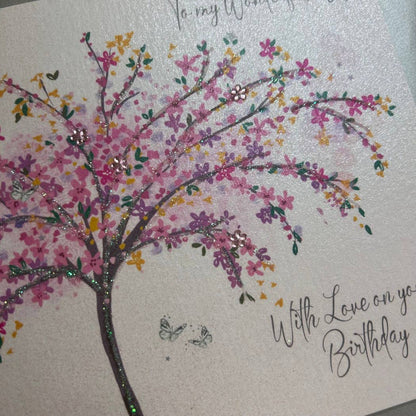WIFE BIRTHDAY. BEAUTIFUL TREE - BIRTHDAY CARD (DP105)