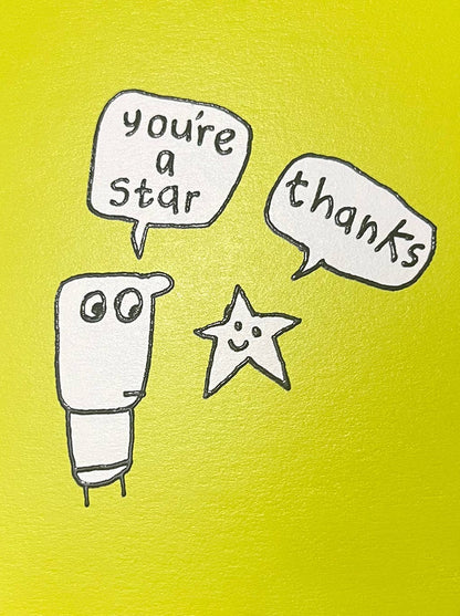 Funny Birthday Card - Embossed You're A Star Greetings Card