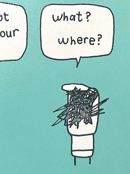 Funny Birthday Card - Embossed Pen On Face Greetings Card