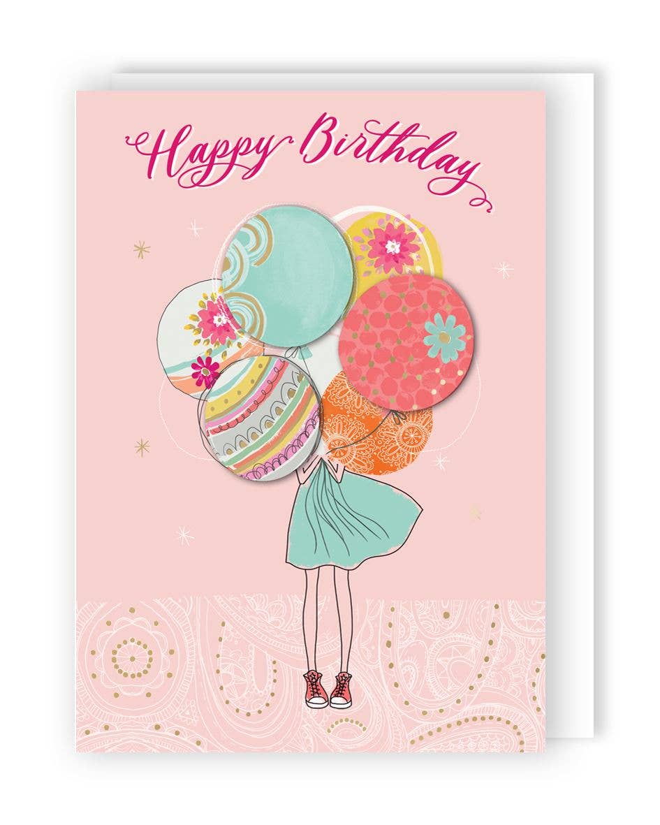 Girl Holding Balloons - Yours Truly - Second Nature