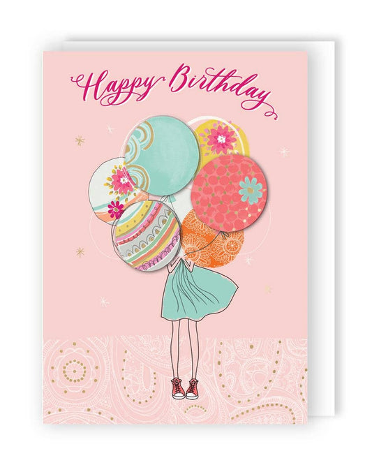 Girl Holding Balloons - Yours Truly - Second Nature