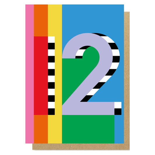 Number 12 colour block card