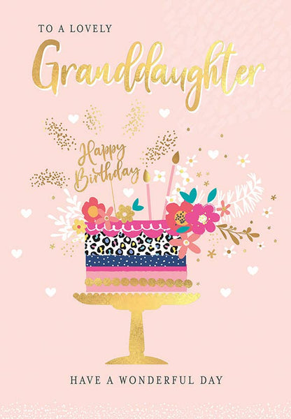 Birthday Card, Granddaughter, Cake