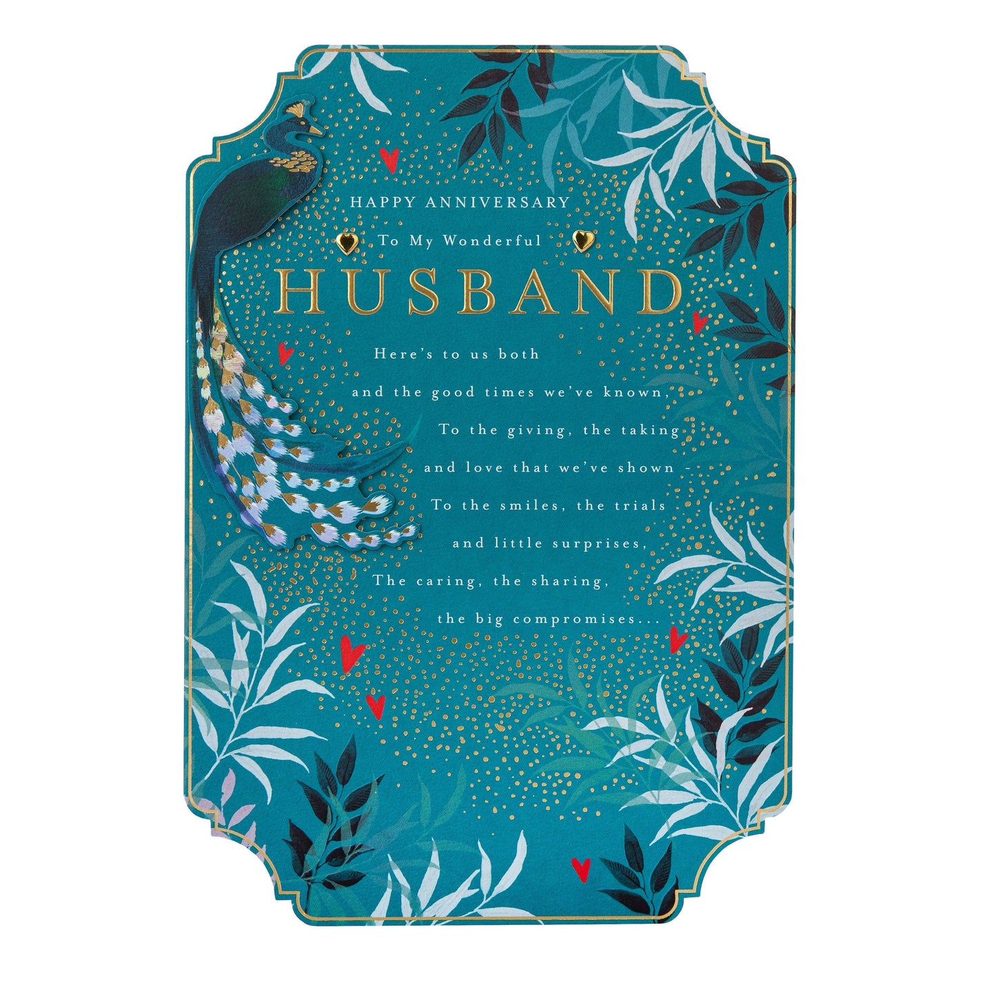 Anniversary Card for Husband - Floral Design with Verse