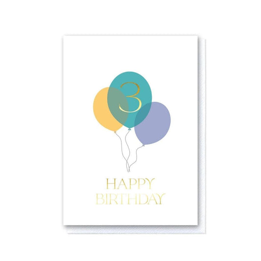 Third Birthday Balloon Bunch Card