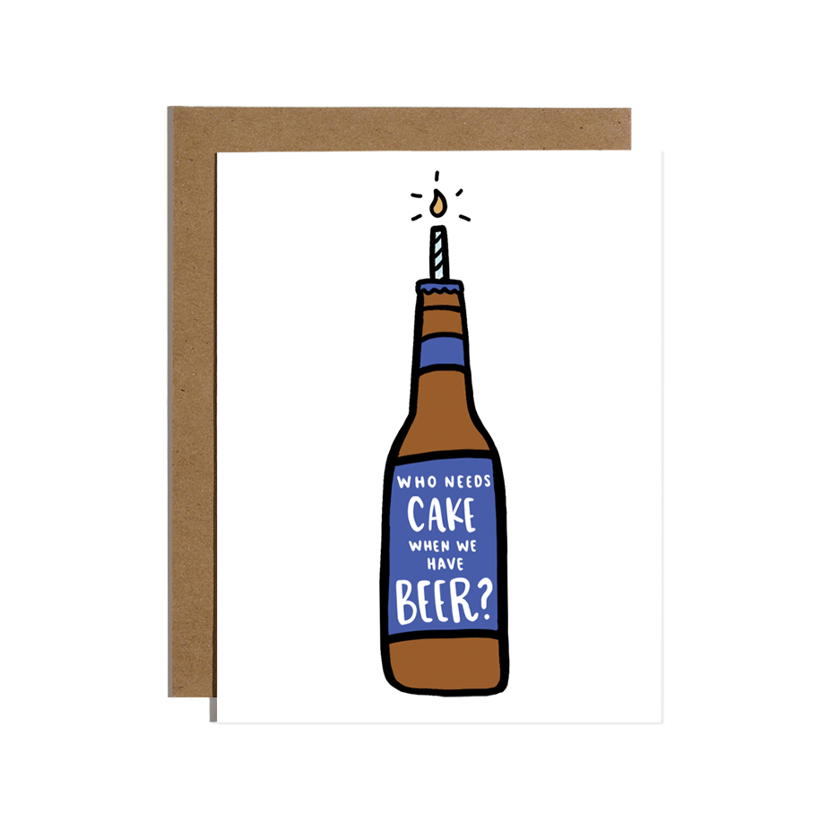 Cake Beer Birthday Greeting Card