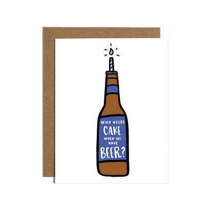 Cake Beer Birthday Greeting Card