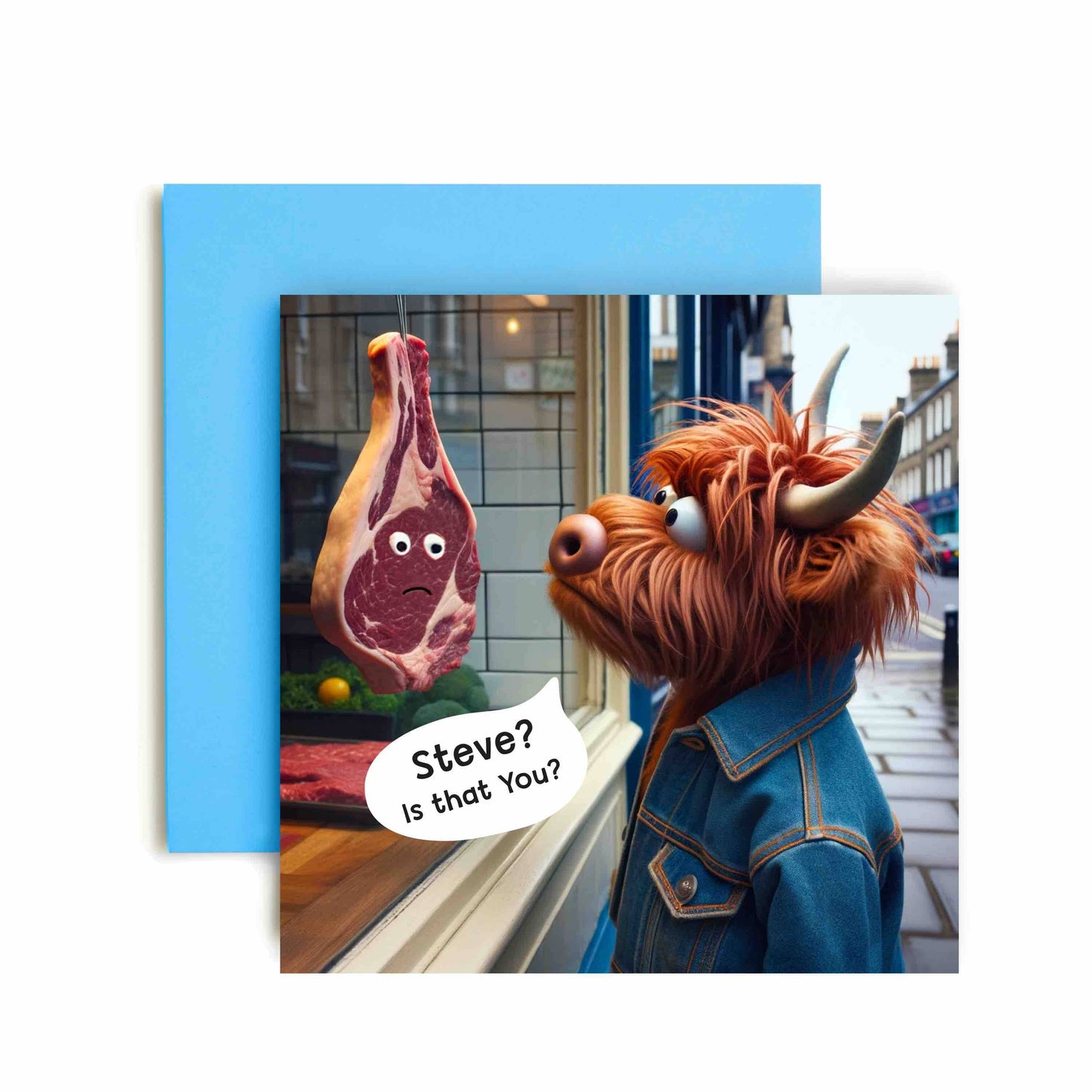 Cow Versus Steak Birthday Card