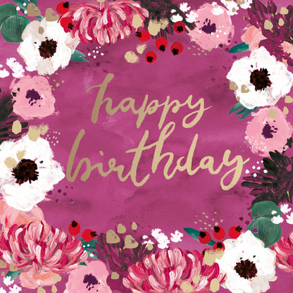Maison Open Birthday Floral Happy Birthday Type
