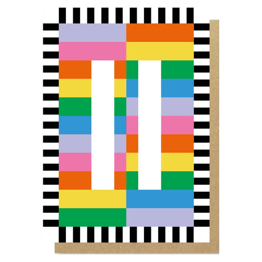 Number 11 colour block card