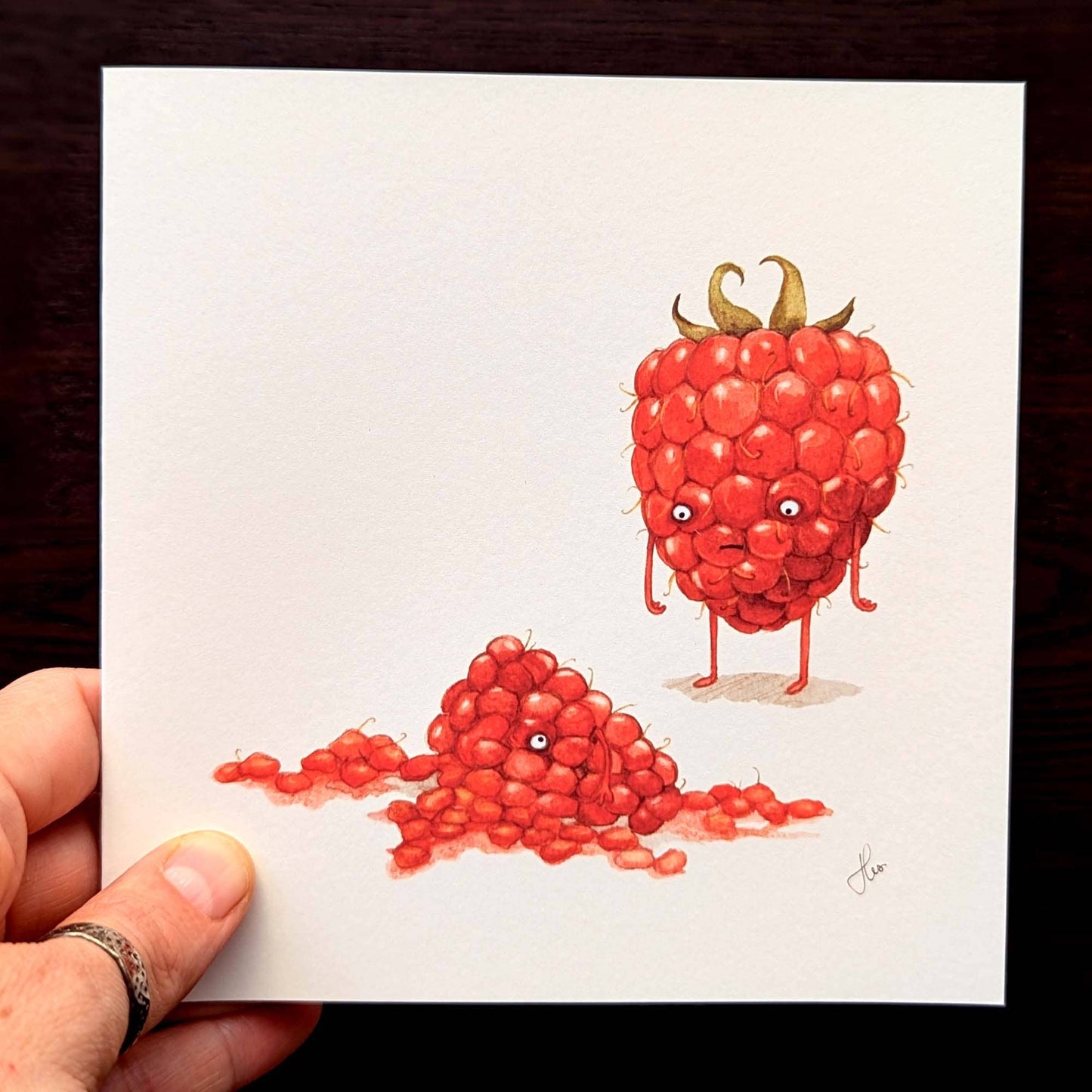 Fruity greeting card, Funny Raspberry Card, Dark humour