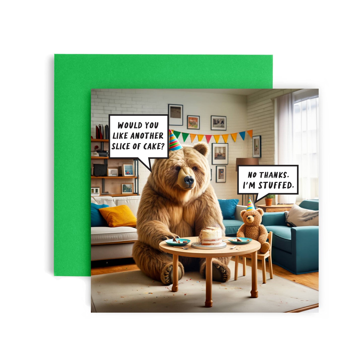 Stuffed Bear Cake Birthday Card