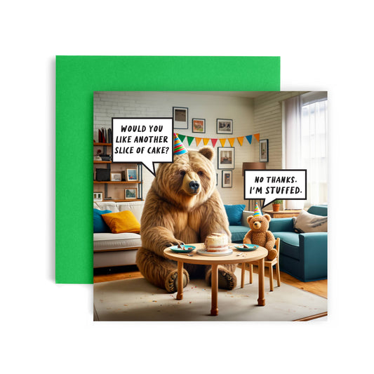 Stuffed Bear Cake Birthday Card