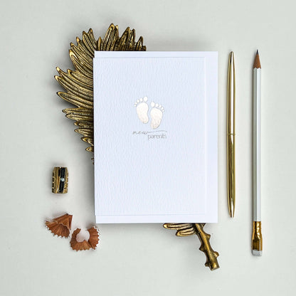 New Parents Baby Feet White Card
