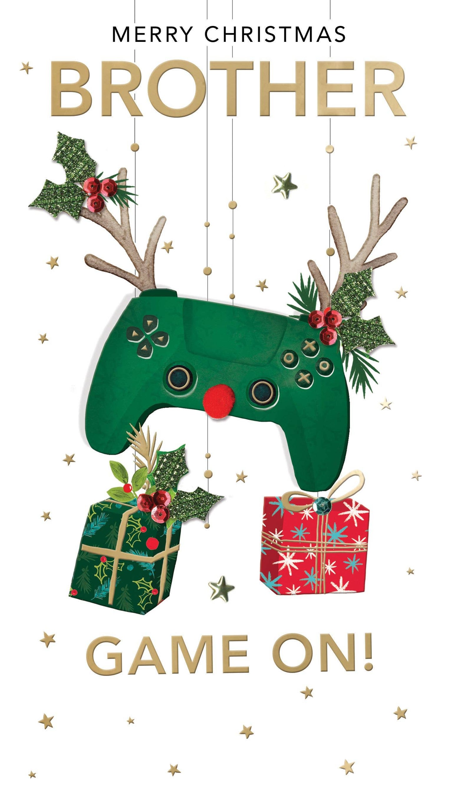 Brother-Reindeer- Christmas Card - Champagne - Second Nature