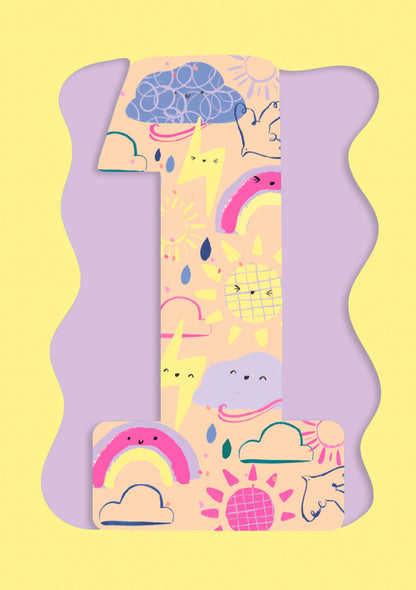 Doodle 1 Age Card Girls