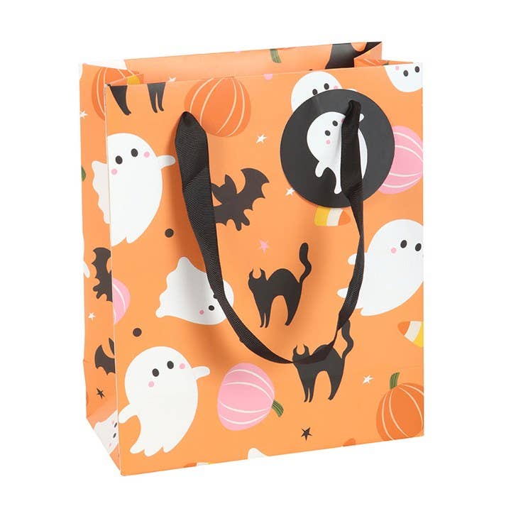 23cm Medium Sweet and Spooky Ghost Print Halloween Gift Bag