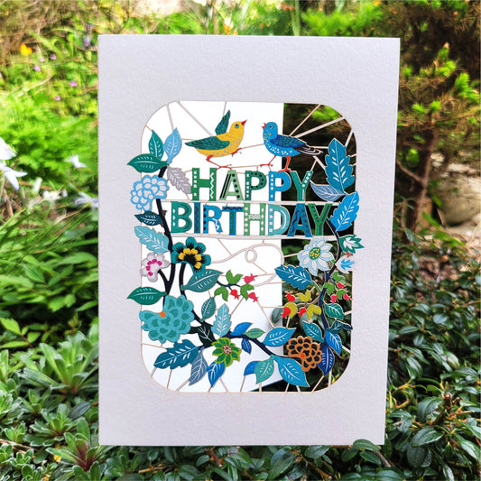 Happy Birthday Card with Two Birds - OS111