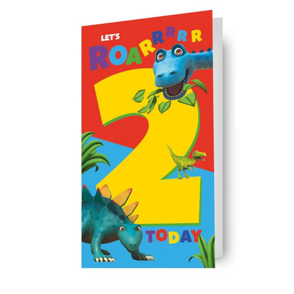 Dinosaur Roar Age 2 Sticker Birthday Card