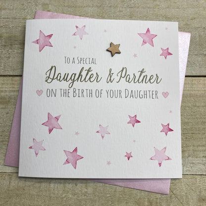 6 X Daughter & Partner - Birth of Daughter Pink Stars