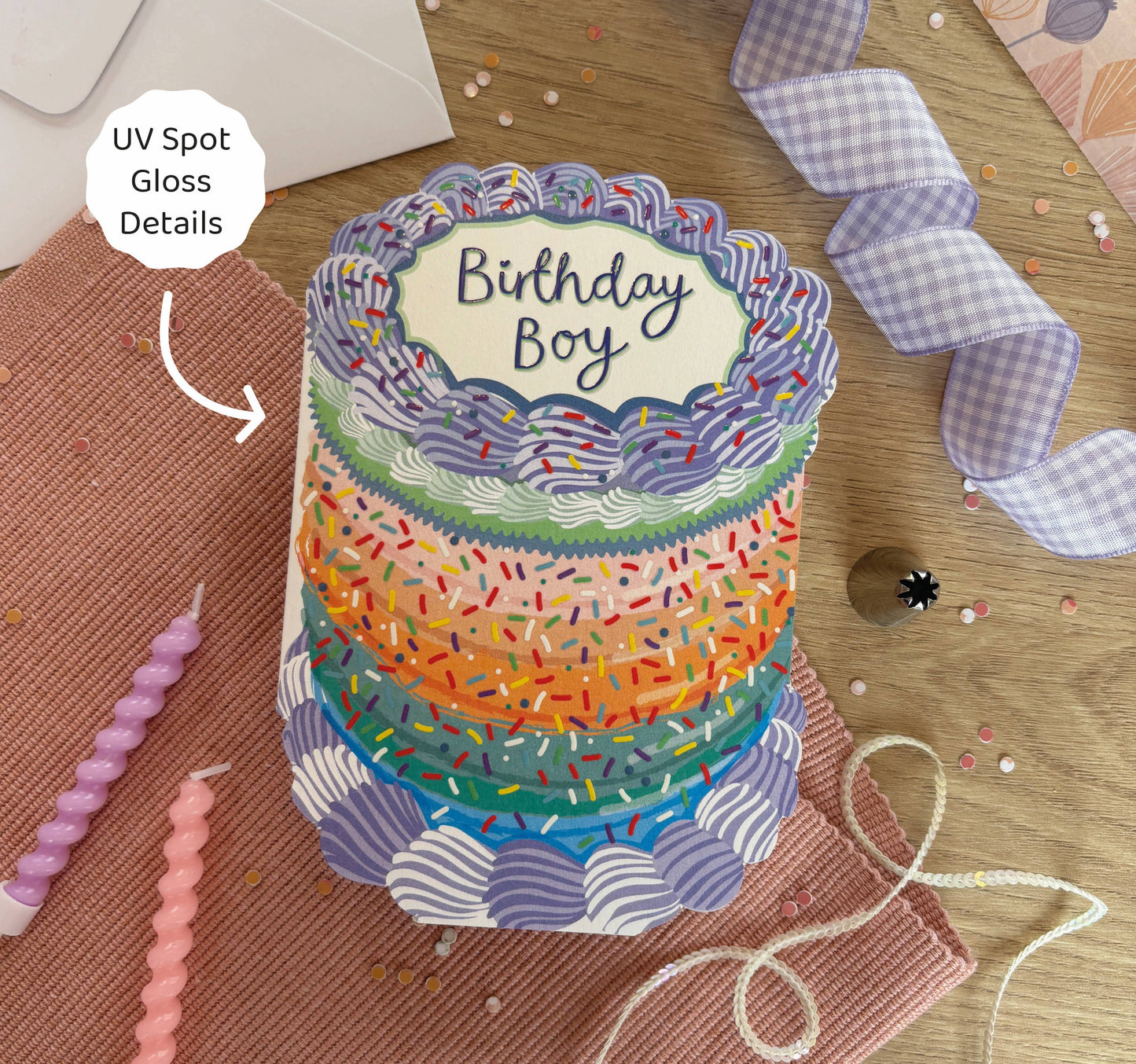 Birthday Boy - Birthday Cake Shaped Greeting Card