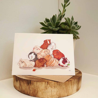Guinea pig card, Cute Birthday card, Piggy card
