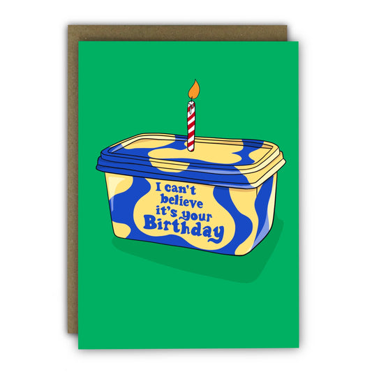Funny Birthday Card - A6 - Buttery Birthday Wishes