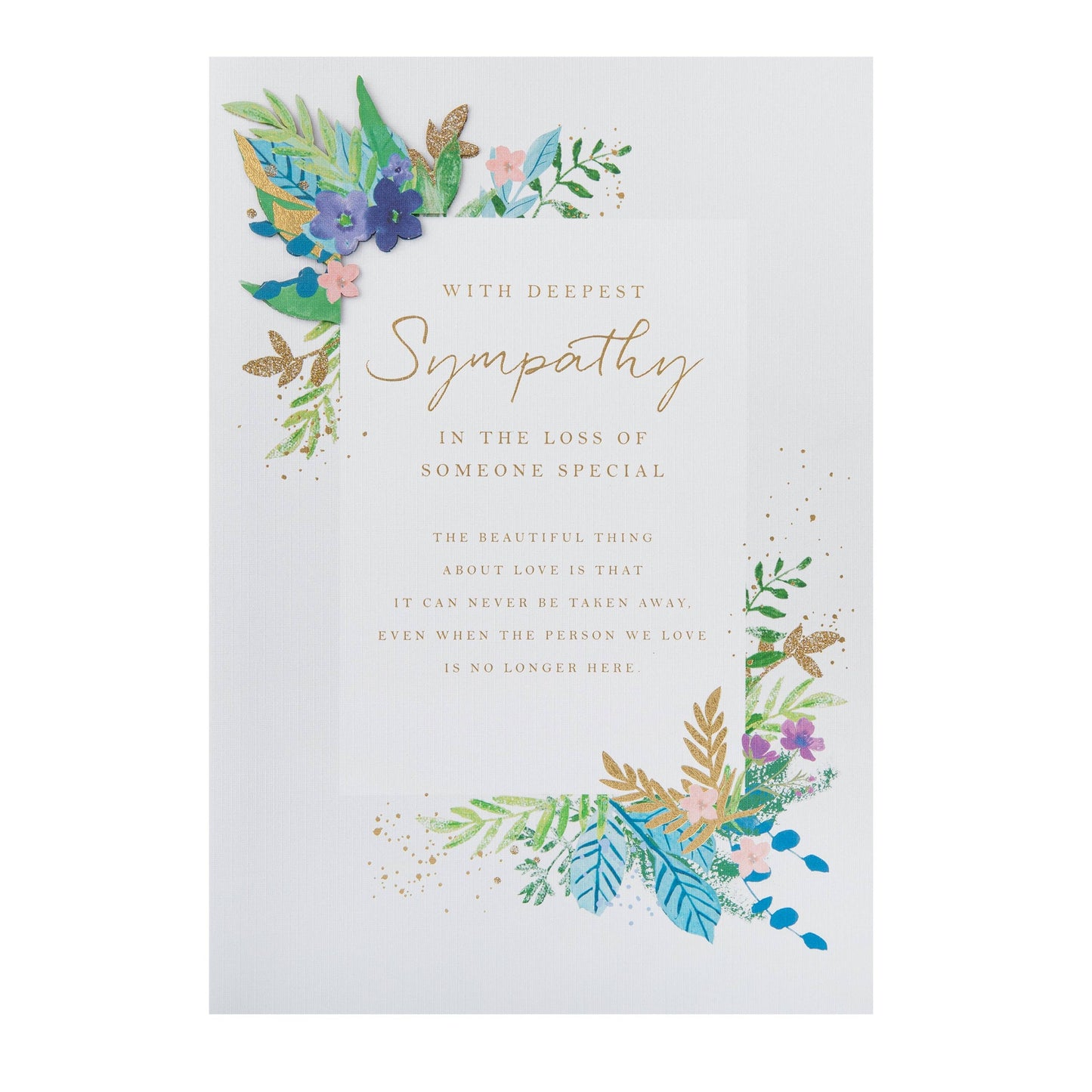 Sympathy Card with Traditional Floral Design and Verse