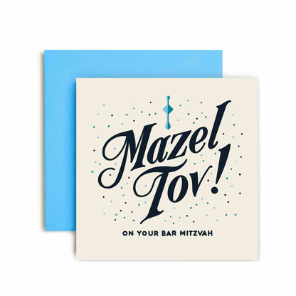 Bah Mitzvah Typographic Mazel Tov Card