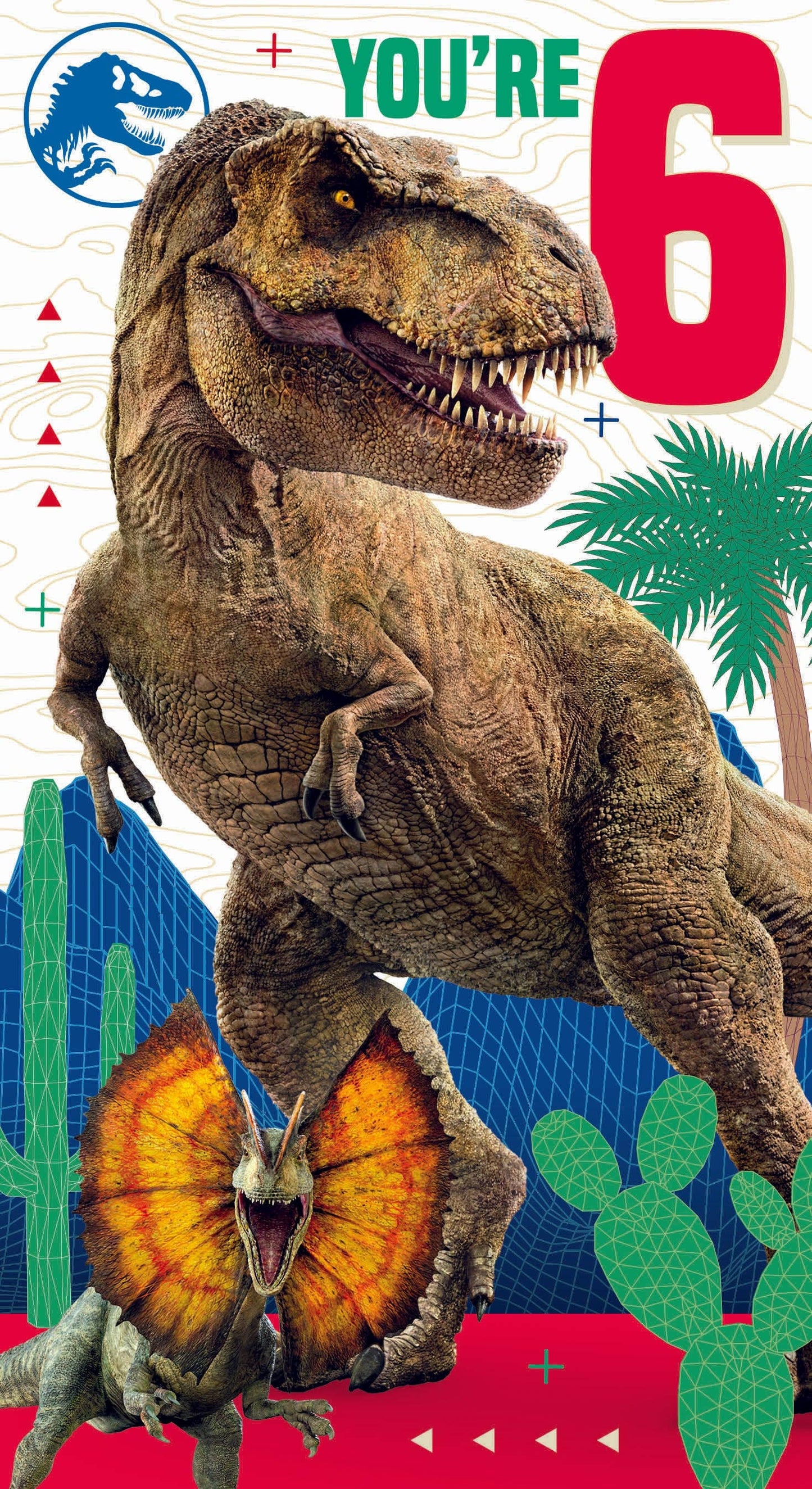 Jurassic World Age 6 Sticker Birthday Card