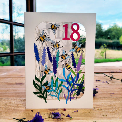 Age 18 Birthday Card, 18th, Bee Card - BE018