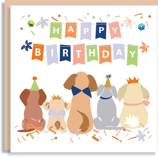 Birthday Party Dogs Confetti Crafted Sequin Wholesale Card