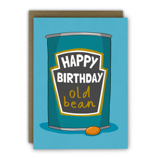 Funny Birthday Card - A6 - Old Bean Baked Bean Cheeky Card