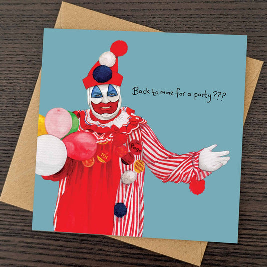 John Wayne Gacy birthday card, Dark humour greeting card