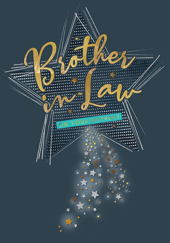 Birthday Card, Brother In Law, Dot Star