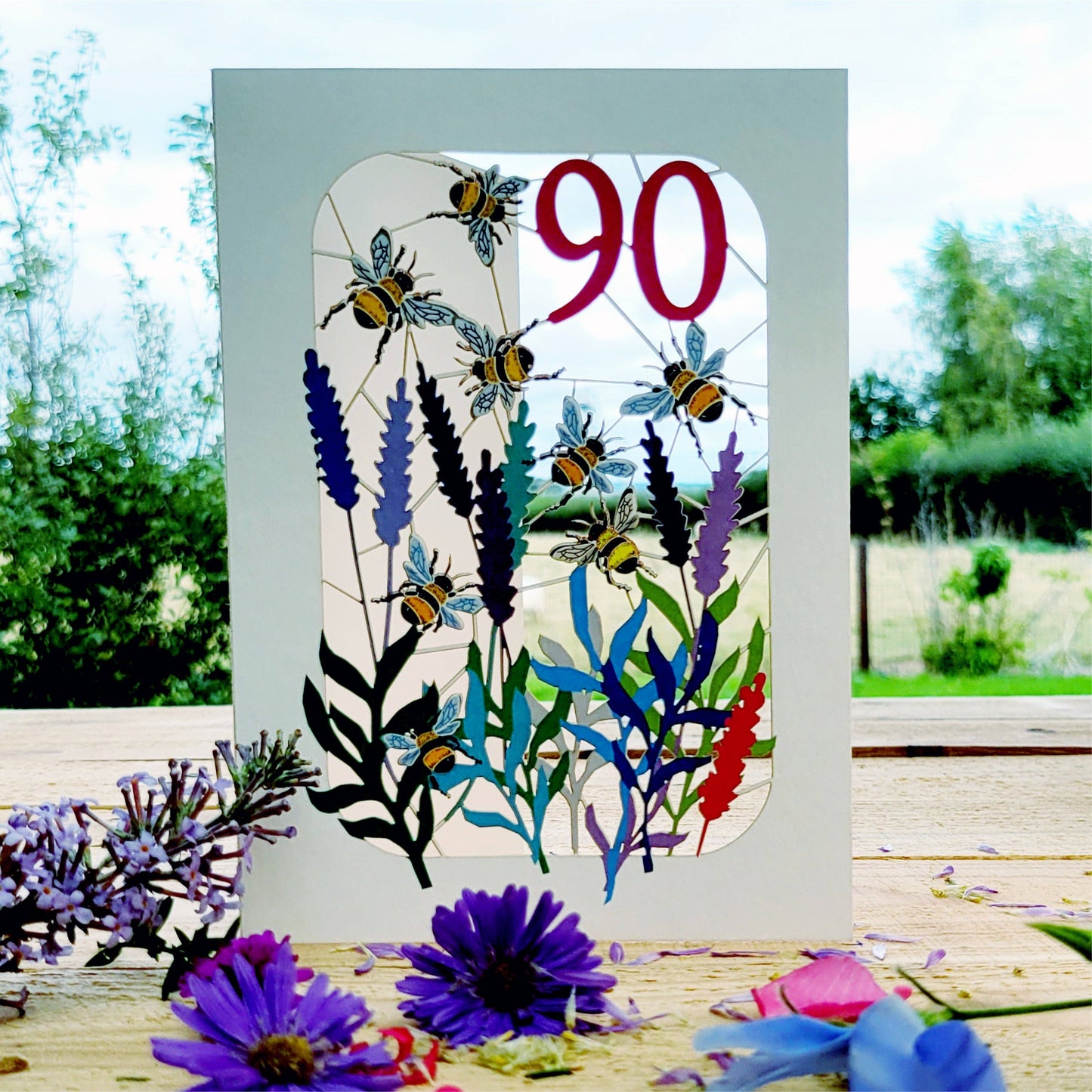 90TH Age Birthday Card, Bee Design
